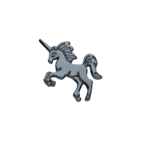 Unicornio gris plata